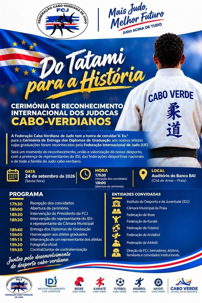 Cartaz oficial "Do Tatami para a História", cerimónia da Federação Cabo-verdiana de Judo