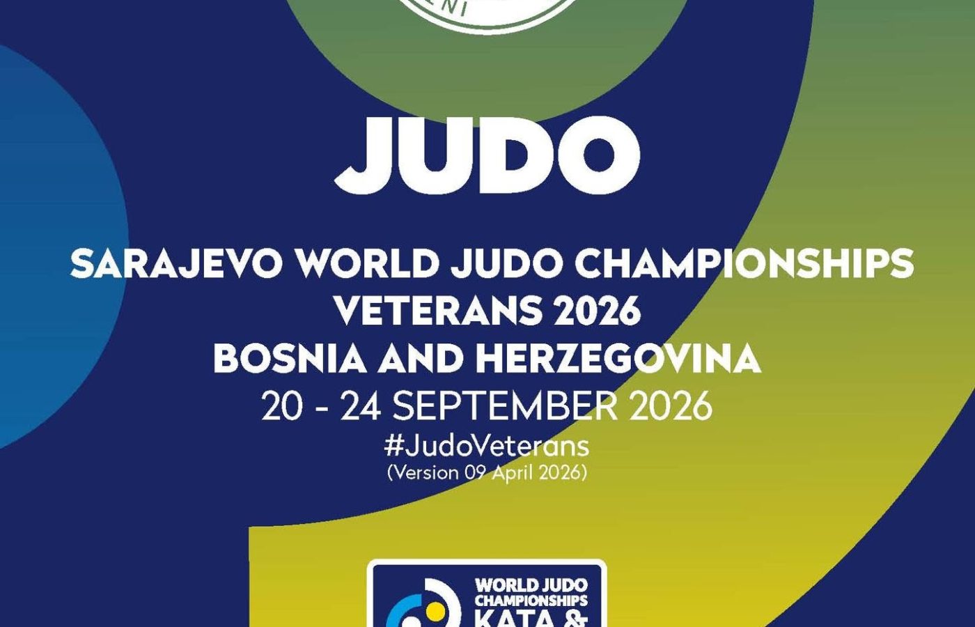 Cartaz oficial do Mundial de Veteranos de Judo 2026, em Sarajevo