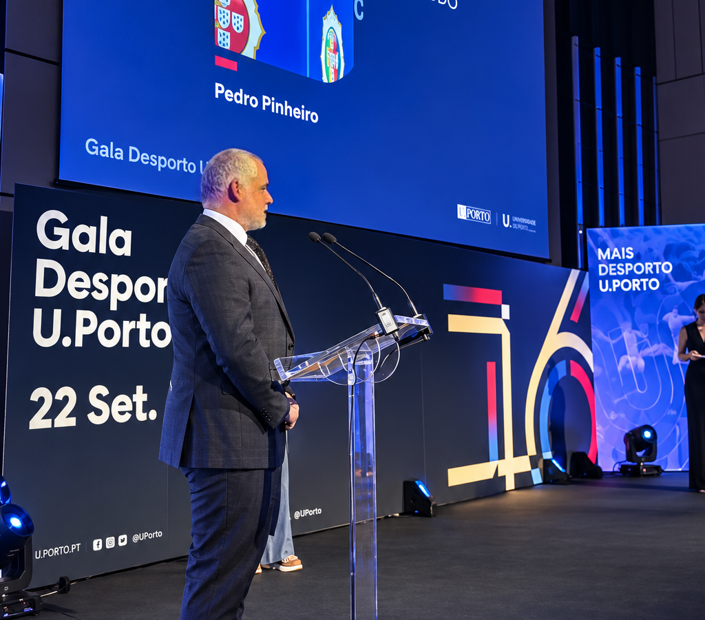 Pedro Pinheiro discursa na Gala do Desporto da Universidade do Porto