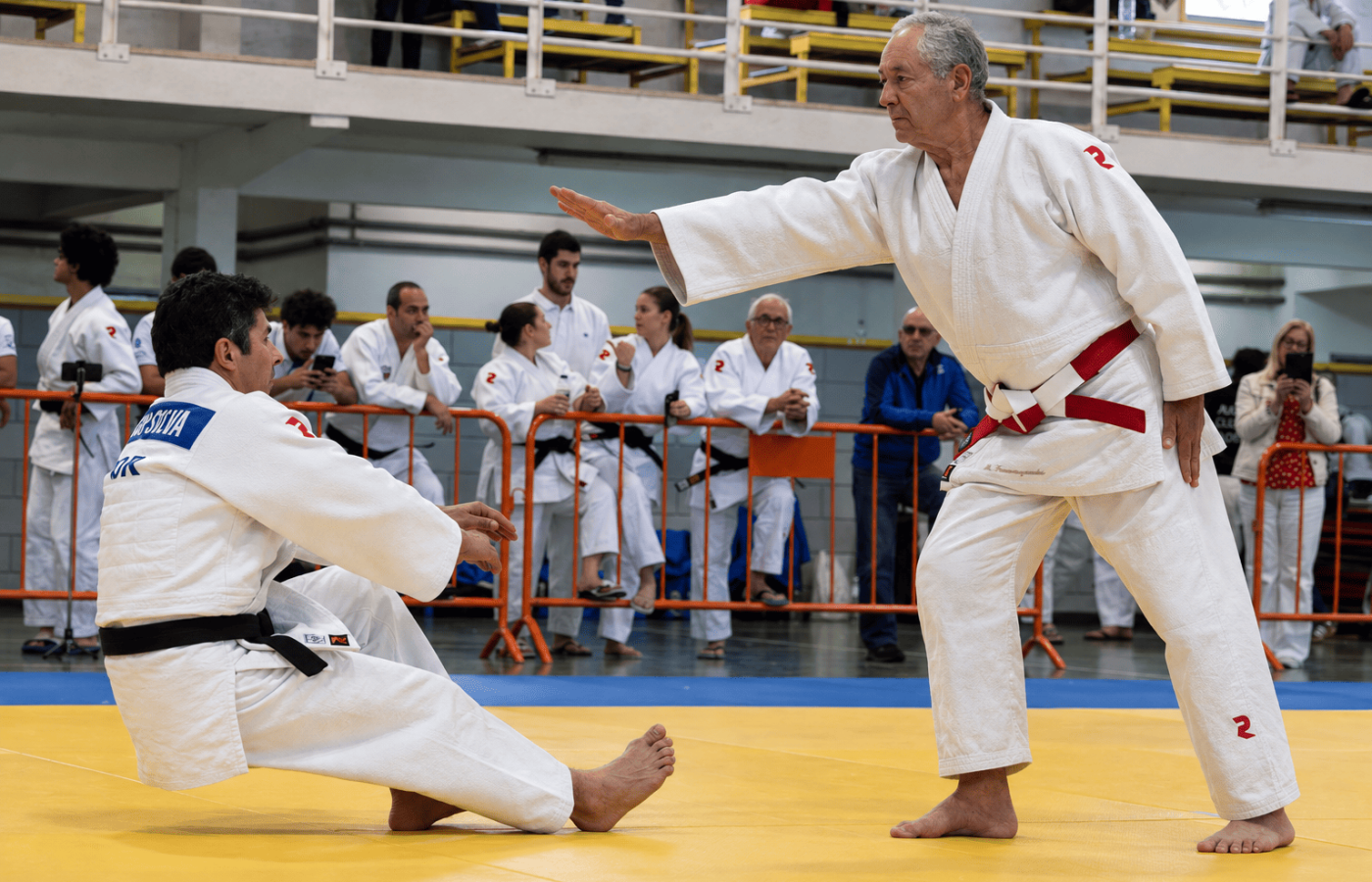 Manuel Francisquinho demonstra um Kata de Judo com o seu par no tatami
