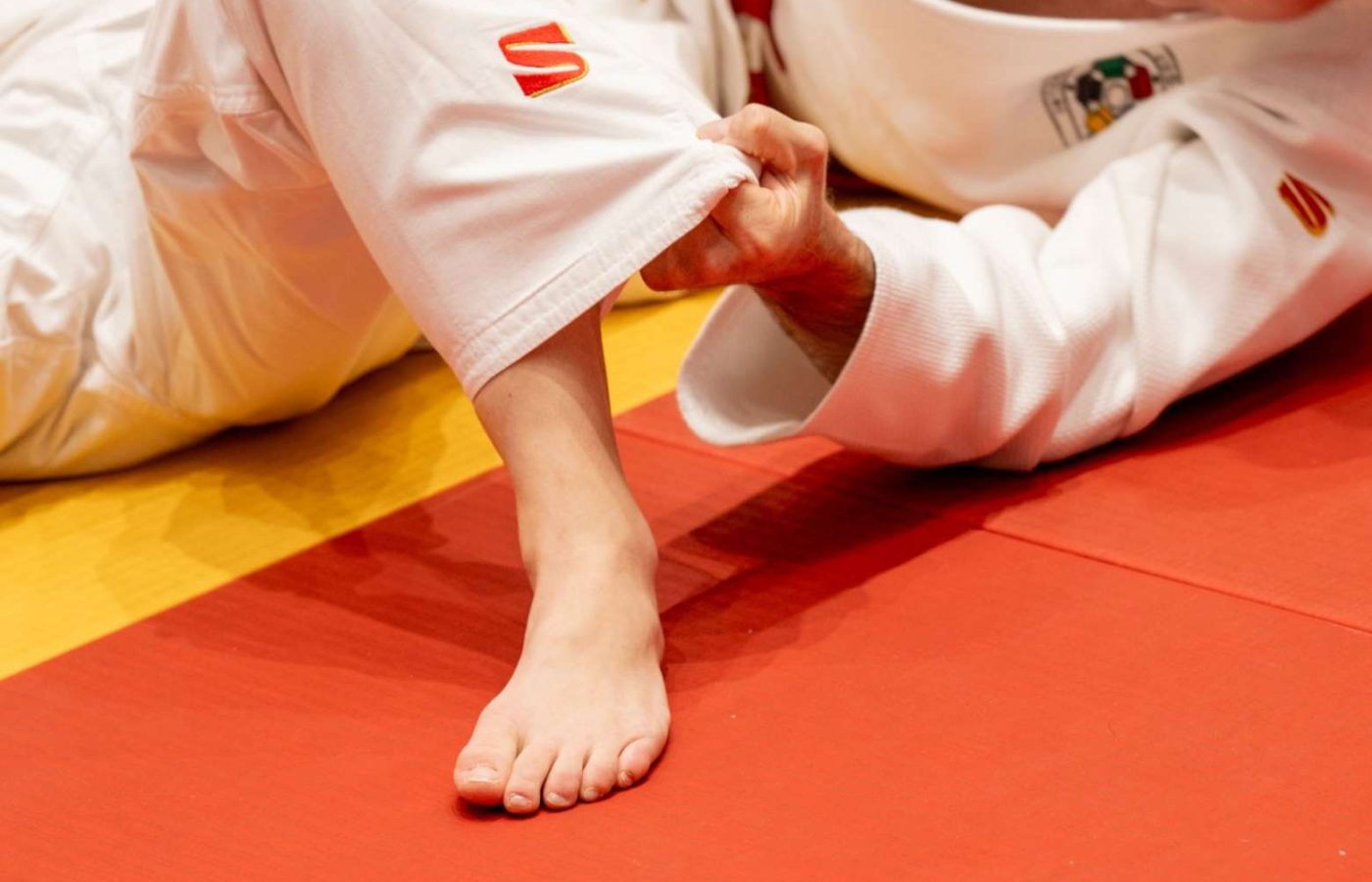 Árbitros de Judo num combate, a aplicar as regras de pontuação